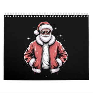 Calendrier Père Noël Afro-Américain Pyjama de Noël Cool Noir