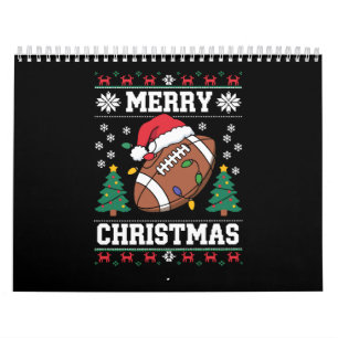 Calendrier Père Noël de style pull de Noël moche football amé
