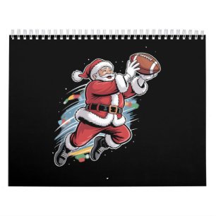 Calendrier Père Noël jouant au football américain de Noël 