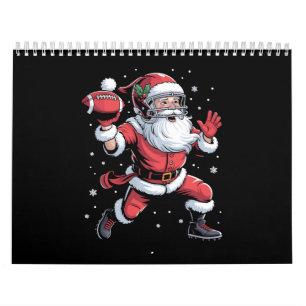 Calendrier Père Noël Jouant au football américain Noël