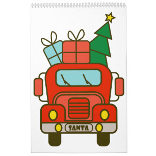 Calendrier Père Noël vue de devant Joyeux Noël
