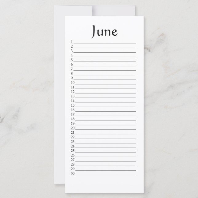 Calendrier perpétuel Juin Micah 5:4 (Devant)