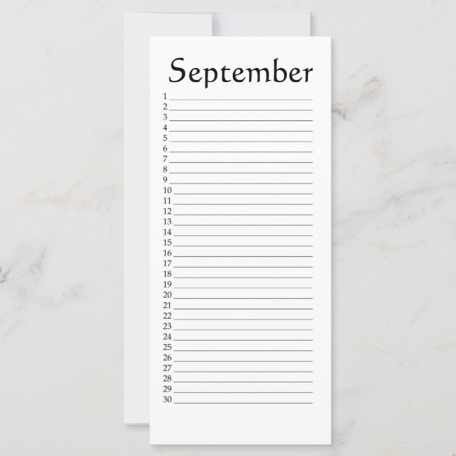 Calendrier perpétuel Septembre Habakkuk 3:4 (Devant)