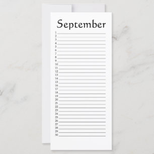 Calendrier perpétuel Septembre Habakkuk 3:4