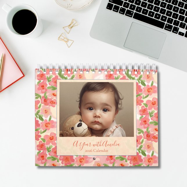 Calendrier Personalized Baby Photo Calendar – Keepsake Gift (Baby Photo Calendar Gift for Grandparents, Aunts, and Uncles)