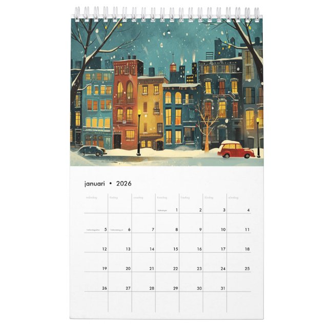 Calendrier Personlig 2025 - Skandi Stil, Förtjusande (Jan 2026)