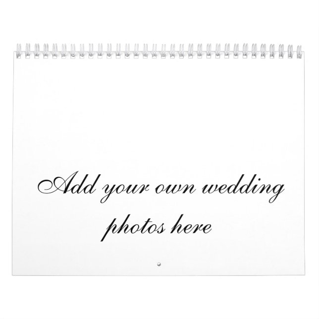 Calendrier personnalisable de photos de mariage (Protection)