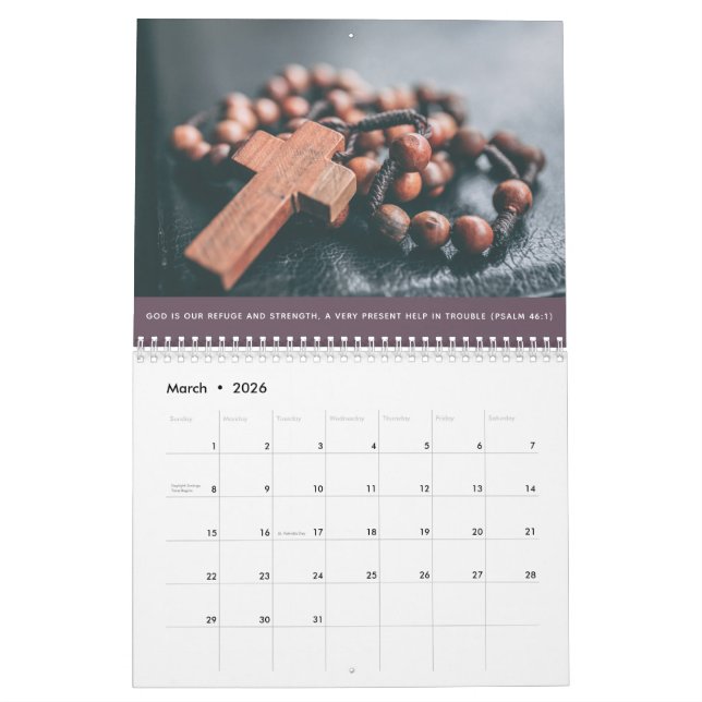 Calendrier Personnalisation Religieux Psaumes Chrétiens Photo (Mar 2026)