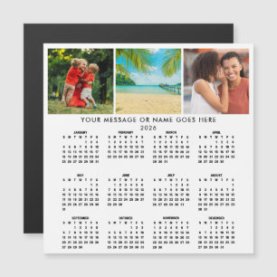 Calendrier personnalisé 2026 3 photos en collage M