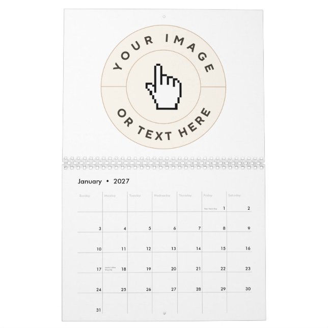 Calendrier - Personnalisé (ajouter image/texte) (Jan 2027)