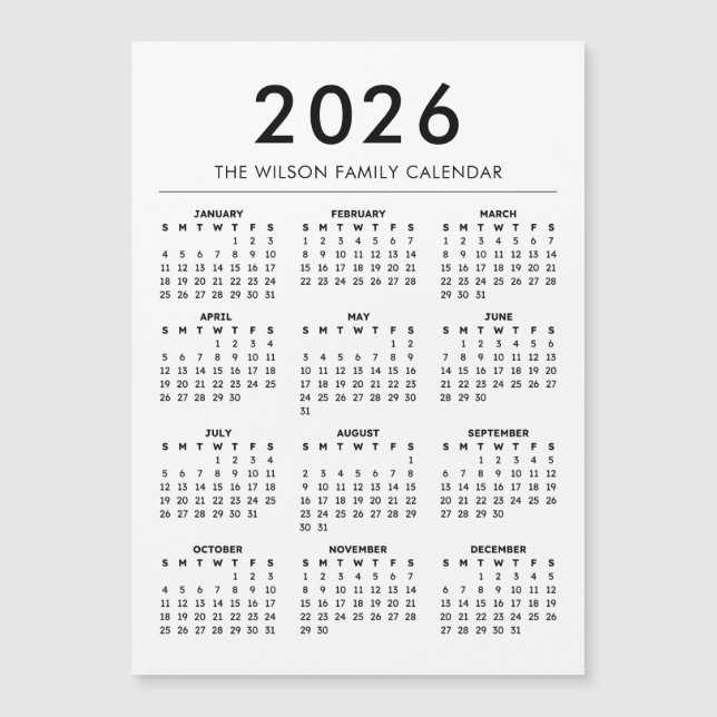 Calendrier personnalisé avec nom 2027 (Devant)