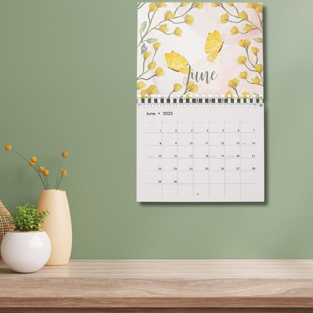 Calendrier personnalisé des fleurs d'aquarelle 202 (Créateur téléchargé)