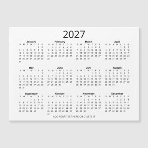 Calendrier personnalisé noir et blanc 2027 avec vo