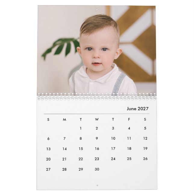 Calendrier personnalisé pour bébé garçon et famill (Jun 2027)