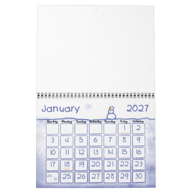 Calendrier personnalisé Saisons peintes (Jan 2027)