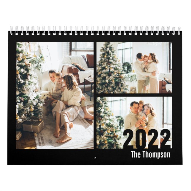 Calendrier Personnalité noire moderne Créez votre propre phot (Protection)