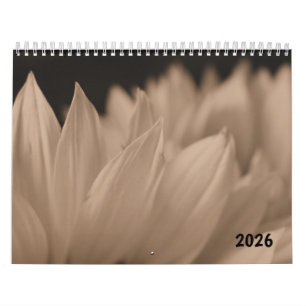 Calendrier Pétales de Tournesol en Ton Sépia 