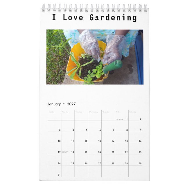 Calendrier Petite page du jardinier, en blanc (Jan 2027)
