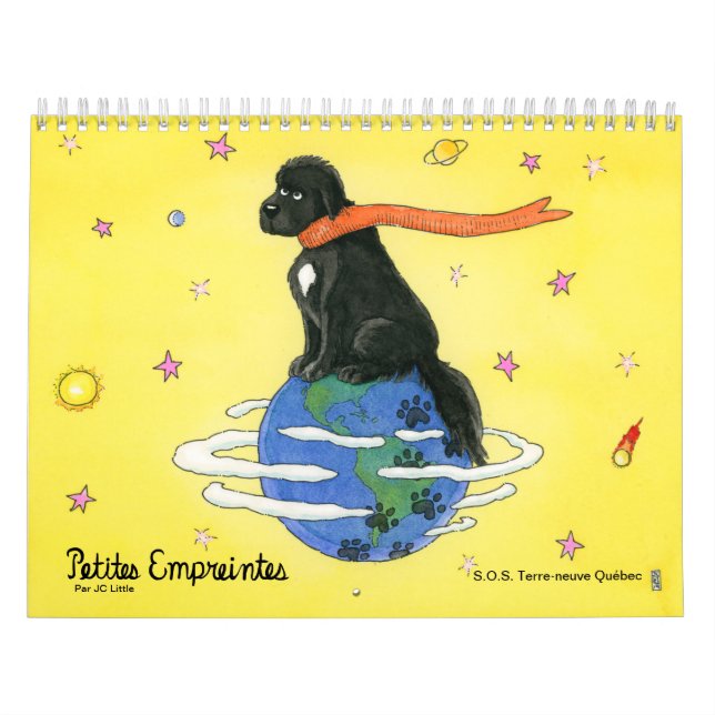 Calendrier Petites empreintes - chiens terre-euve (Protection)