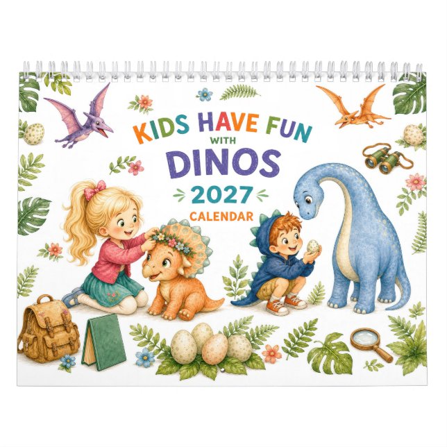 Calendrier Petits Explorateurs & Dinosaures Mignons – Enfants (Protection)