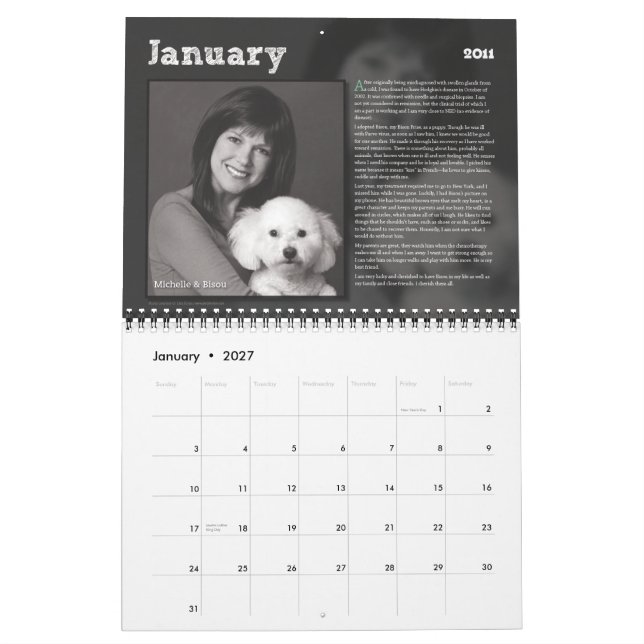 Calendrier PetsNPatients 2011 (Jan 2027)