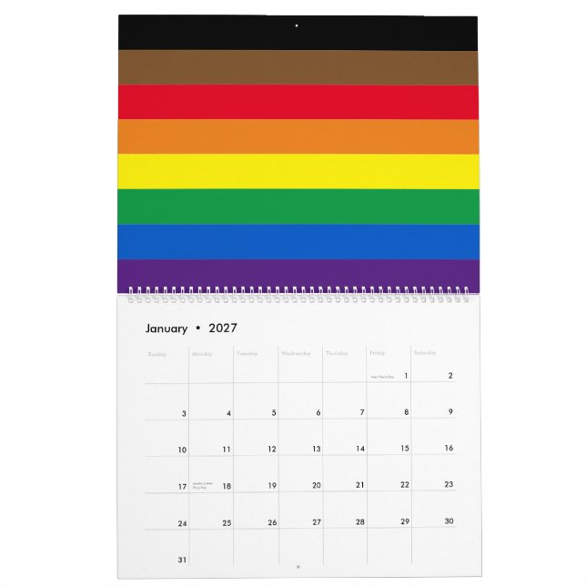 Calendrier Philly Pride diversité drapeau arc-en-ciel (Jan 2027)