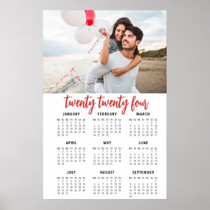 Calendrier photo 1 page affiche rouge 2019