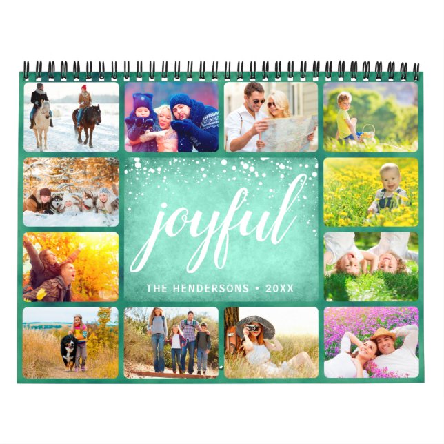 Calendrier photo 2025 Nom de famille Vert (Protection)