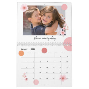 Calendrier Photo 2026 Fleurs Motivantes Jolies