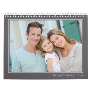 Calendrier Photo 2027 avec une image par mois Gris