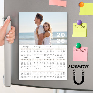 Calendrier photo aimanté simple minimaliste 2026