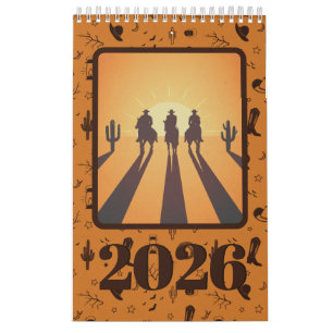 Calendrier photo avec motif orange marron rustique