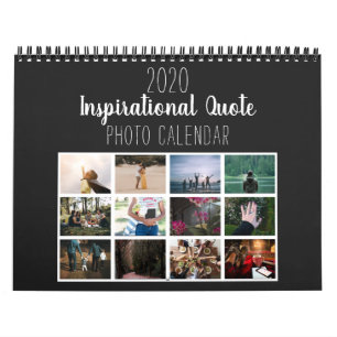 Calendrier Photo Black Inspirational Citation 2020 moderne