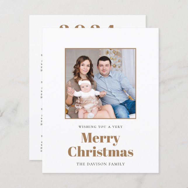 Calendrier photo BUDGET 2024 Joyeuse carte de Noël (Devant / Derrière)