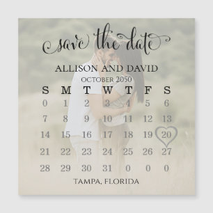 Calendrier photo cœur enregistrer la date mariage