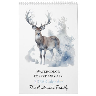 Calendrier photo d'animaux de forêt personnalisé 2