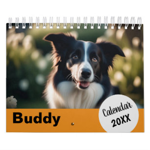 Calendrier Photo de chien personnalisé avec nom et année Mode