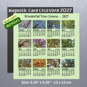 Calendrier photo de couronne d'arbre 2027 - Lundi