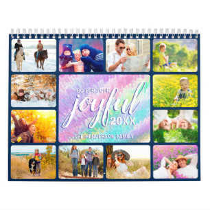 Calendrier Photo de famille 2026 Joyeuse Couleur Fausse Iride