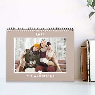 Calendrier Photo de famille cœur minimaliste moderne