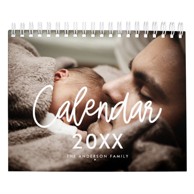 Calendrier Photo de famille de script moderne 2023 (Protection)