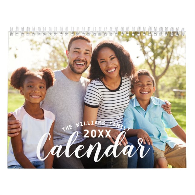 Calendrier Photo de famille de script moderne simple personna (Protection)