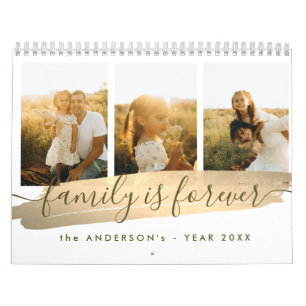 Calendrier Photo de famille d'esthétique neutre élégant