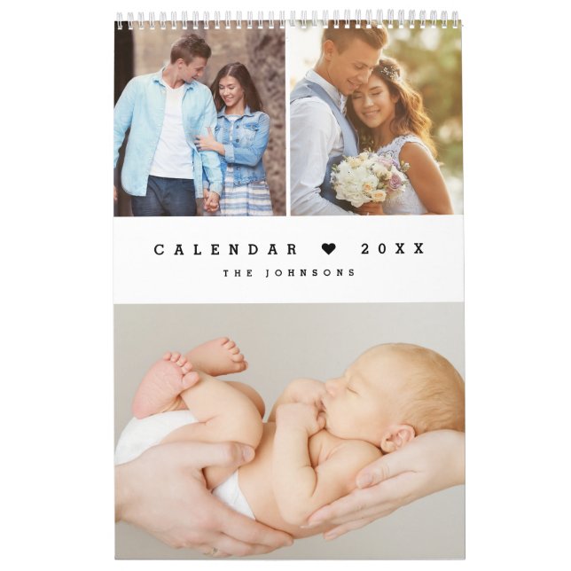 Calendrier photo de famille minimal canadien perso (Protection)