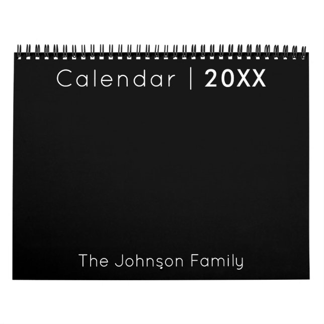 Calendrier photo de famille minimaliste moderne no (Protection)