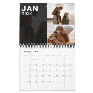 Calendrier photo de famille moderne Gris