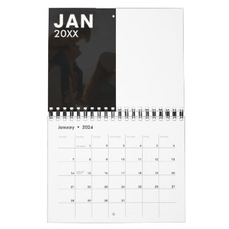 Calendrier photo de famille moderne Gris