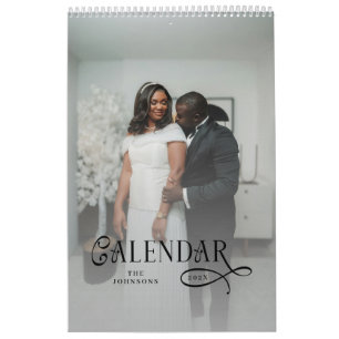 Calendrier Photo de mariage personnalisé de jeunes mariés ave