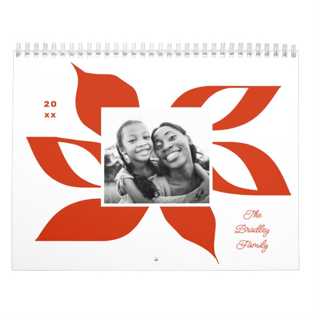 Calendrier Photo de Noël Graphic Poinsettia (Protection)