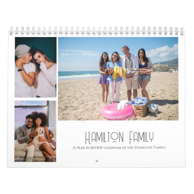 Calendrier Photo de votre famille Mois par mois Personnalisée (Protection)
